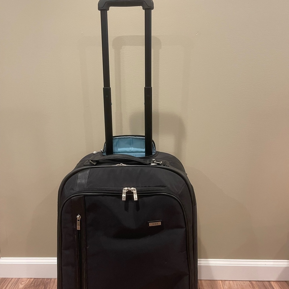 Tumi Black Rolling Carry-On Luggage Travel Bag